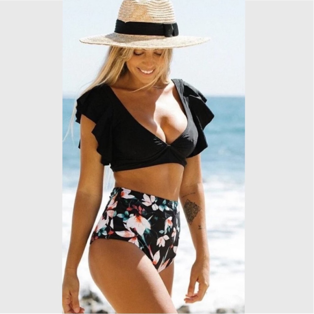 SALE! 3 for $20🌠 High Waist Ruffle Top 2-Piece Swimsuit